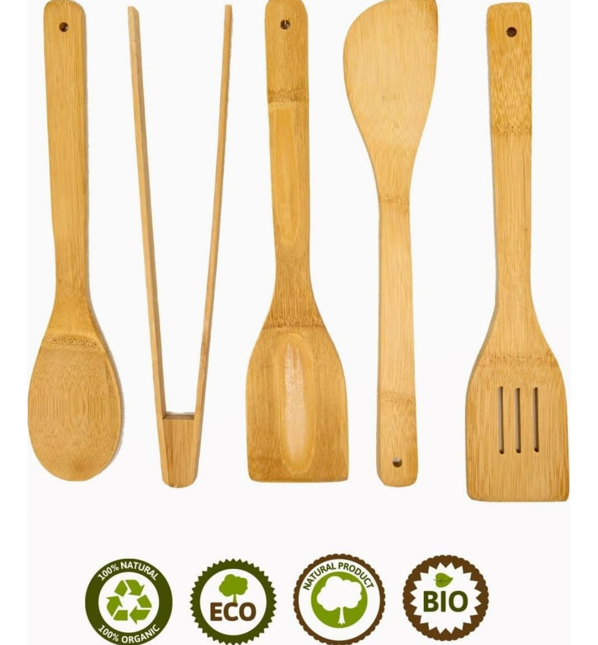 Set 6 utensilios bambú